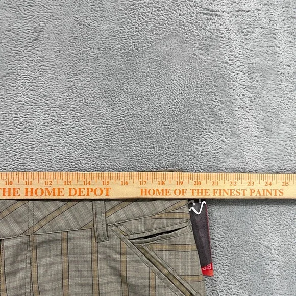 Fox Racing Skater Chino Shorts Men's 38 Dad Casual Plaid Dark Khaki - Picture 12 of 13